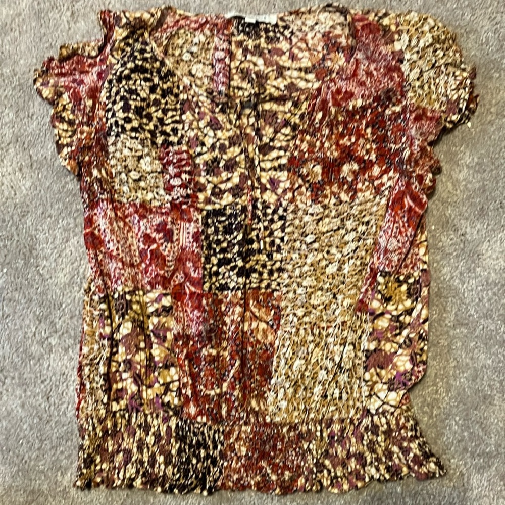 Ladies multi colored blouse size medium